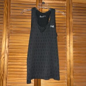 Under Armour Black‎ Loose Velocity Wordmark Jacquard Racerback Tank Top Size XS